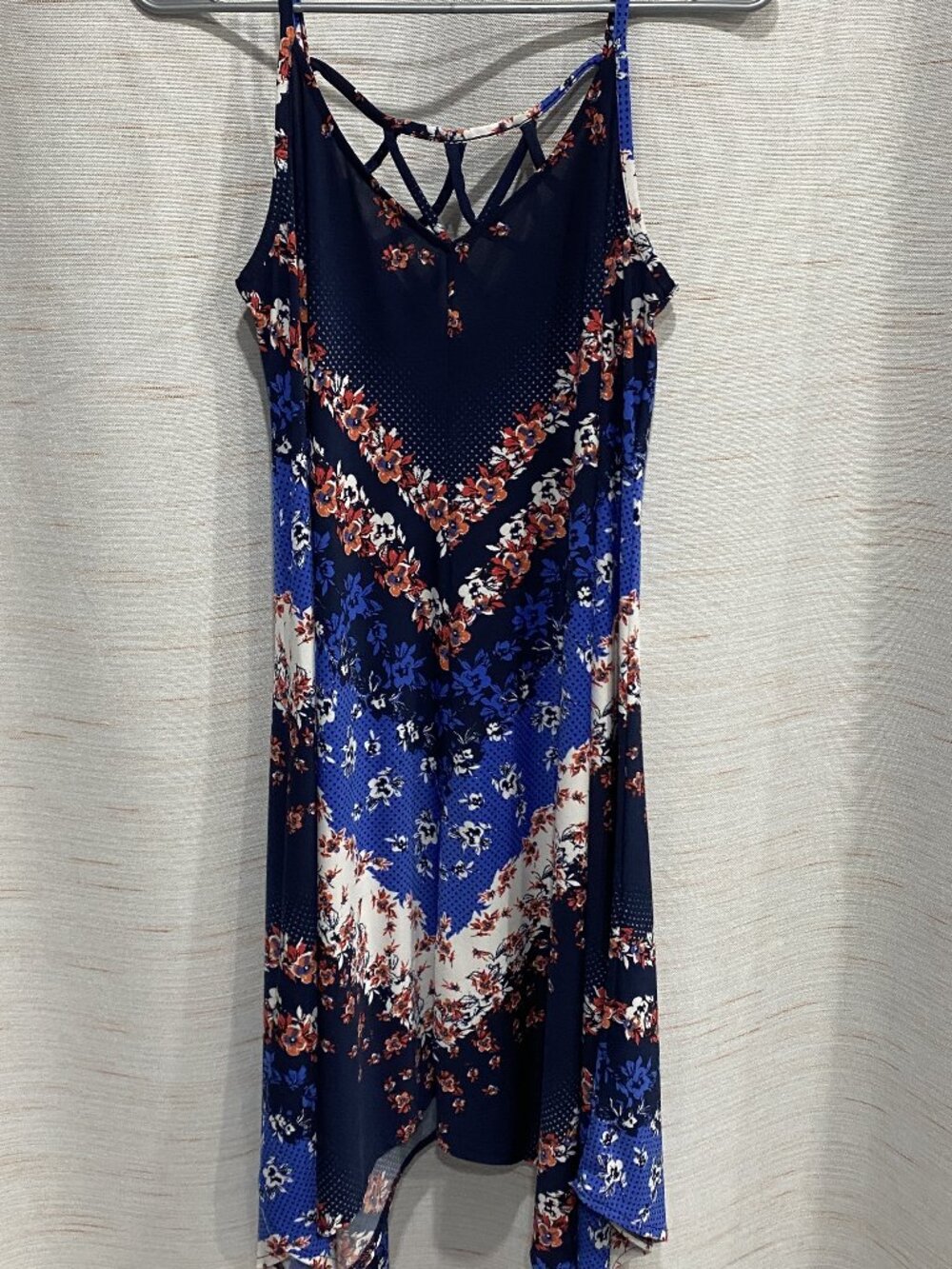 Maurices Dress Blue Red White Medium Womens (314)